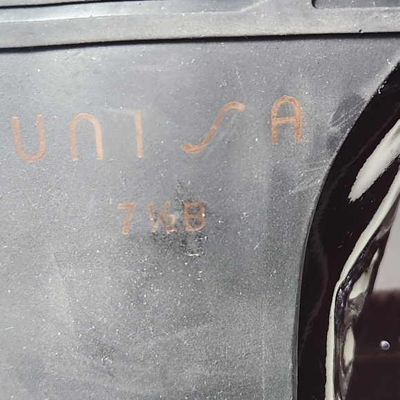 Deep Burgundy Ballet Square Heel & Toe Leather Shoes Silver Decor Size 7.5 - Picture 5 of 5